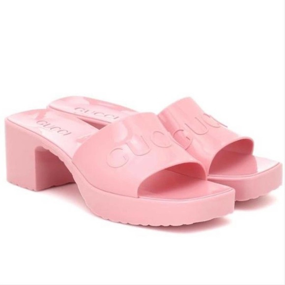 GUCCI logo embossed rubber heels - Picture 1 of 5
